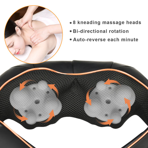TRIDUCNA Neck Back Massager with Heat, Shiatsu Electric Deep Tissue with 3D Kneading Massage, 3 Intensity Levels, Muscle Pain Relief for Back,Neck,Shoulder,Legs, Gifts for Her/Him/Friend/Mom/Dad