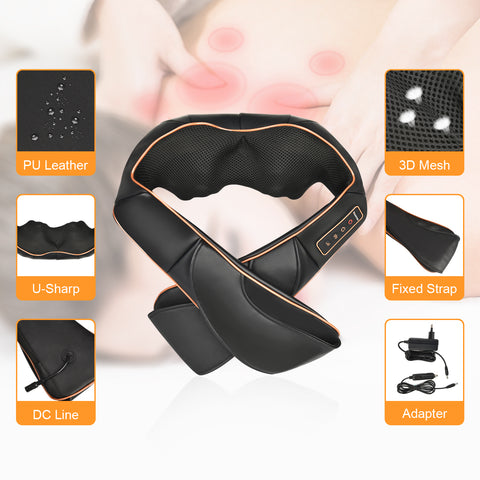 TRIDUCNA Neck Back Massager with Heat, Shiatsu Electric Deep Tissue with 3D Kneading Massage, 3 Intensity Levels, Muscle Pain Relief for Back,Neck,Shoulder,Legs, Gifts for Her/Him/Friend/Mom/Dad
